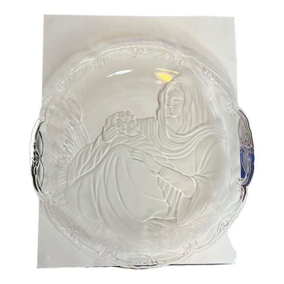 Mikasa Madonna & Child Frosted Display Serving Platter Christmas Religious READ - Picture 7 of 8